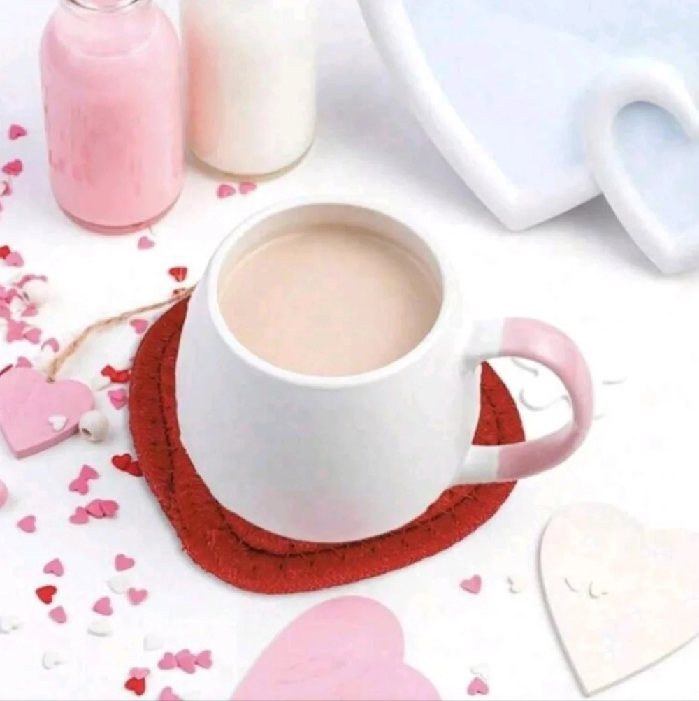 Handmade Woven Heart-Shaped Coasters Set Of 4